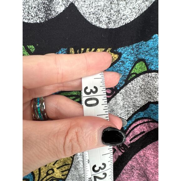 Rolling Stones Shirt Womens Large Black Pink Graphic Tee Colorful Music Band - Picture 4 of 5